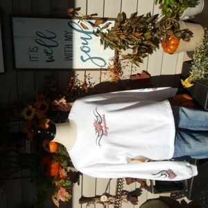 EASYRIDERS ♡ LAT White SOFT Crew Neck Long Sleeve ♥️ Barbed Wire Sweatshirt L